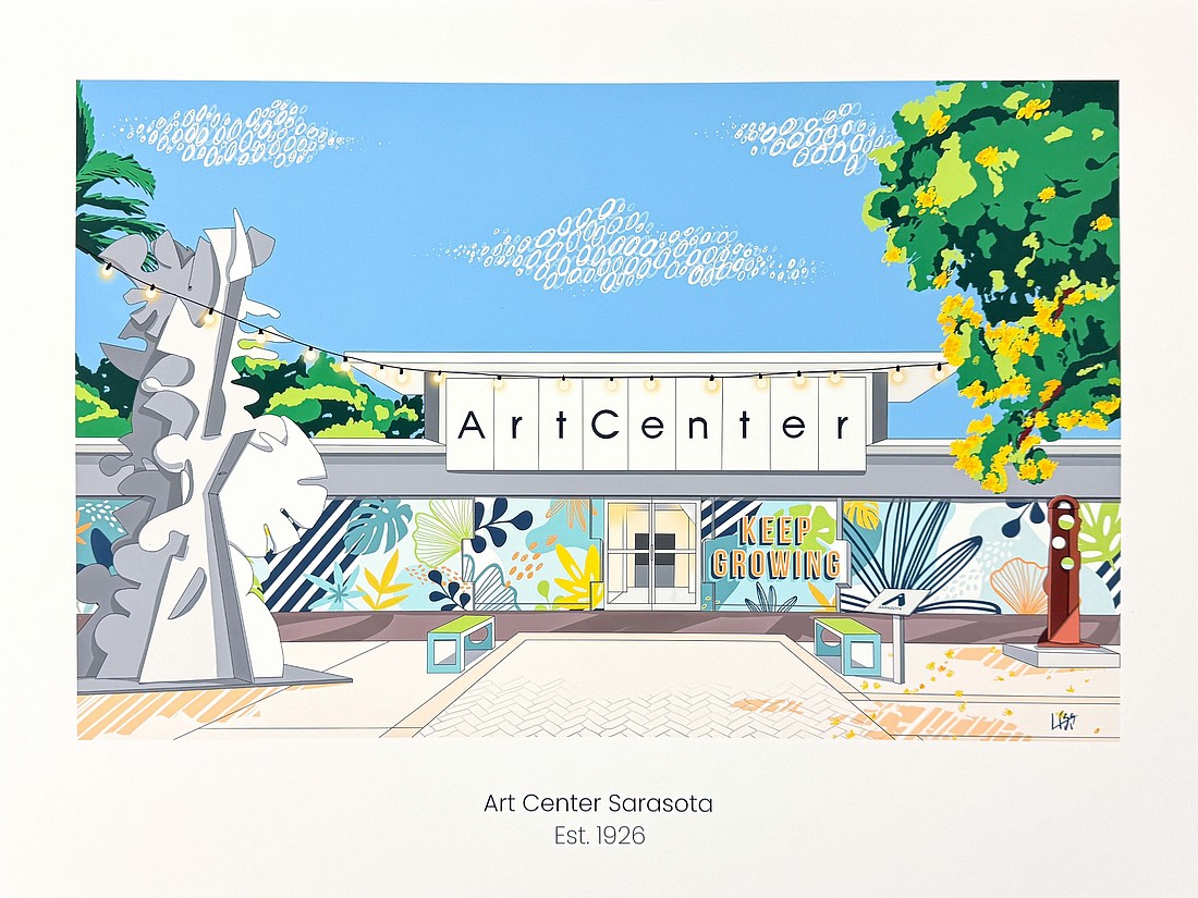 Artist Alissa Silvers created the poster to celebrate the 100th anniversary of Art Center Sarasota.