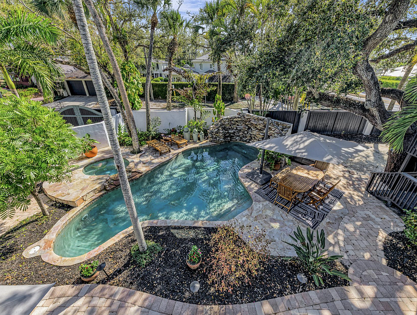 The saltwater pool is heated.