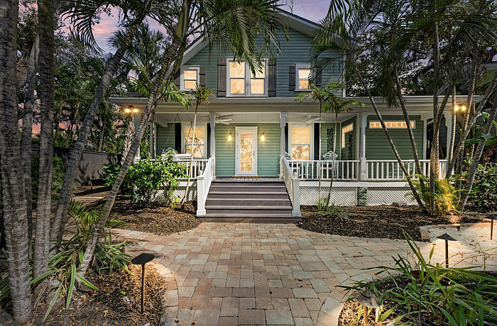 A restored 1920 Craftsman residence set on a corner double lot has entered the market in Sarasota’s West of Trail neighborhood for $4.19 million.