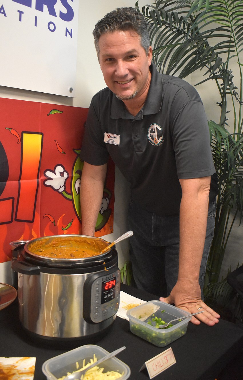 Sarasota's Joe Ernst, business development manager at G&C Outdoor Kitchens, brought a pumpkin-based chili that his wife, Erin, created and made the night before.