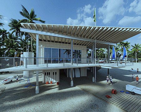 A rendering of the new offices, storage and classroom space for Sarasota Youth Sailing on City Island.