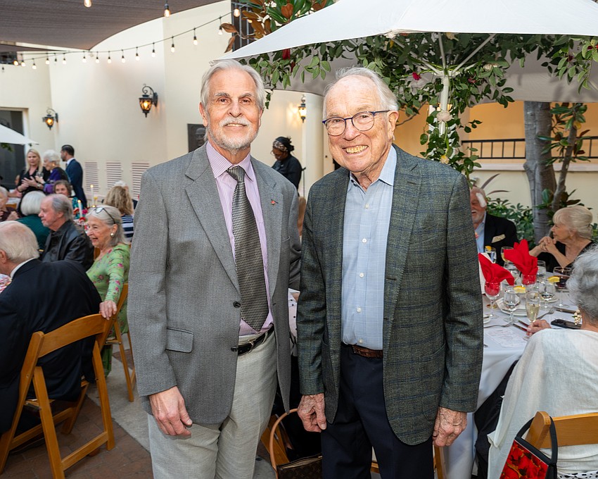 Victor DeRenzi, artistic director and principal conductor of the Sarasota Opera with Andrew Hall