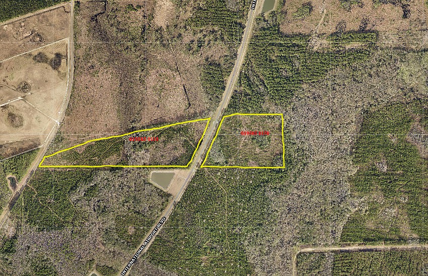 Former Florida Lt. Gov. Carlos Lopez-Cantera’s company is exploring development of Airport Industrial Park West (left) after developing and selling JAX Airport Logistics Center, originally called Airport Industrial Park East (right) along International Airport Boulevard near Jacksonville International Airport.