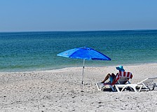 Beachgoers often bring umbrellas to protect themselves from the sun on beach days. Tents, however, are prohibited by town ordinance.