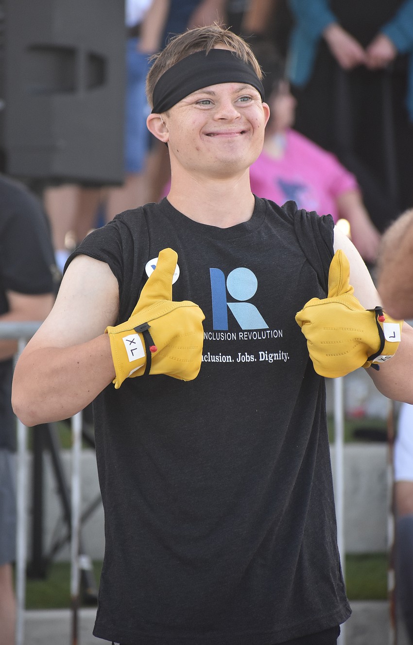 Bradenton's Joey Baar, a member of team Outdoor Warriors, loves spending time with his friends while pulling the bus for Inclusion Revolution.
