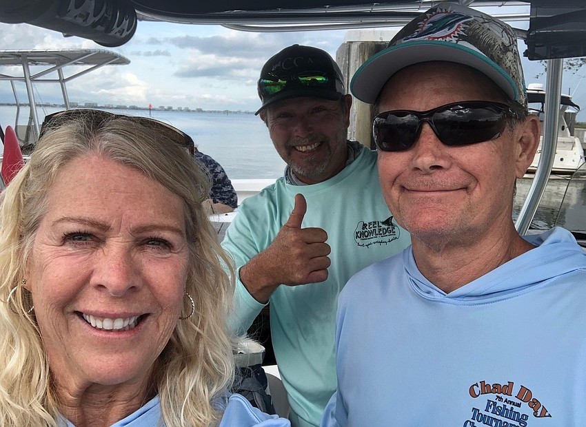 For the past 4 years, Joann Day Dormeyer, Josh Harris and Alan Dormeyer have spent every June 1 fishing together in honor of Chad's birthday.