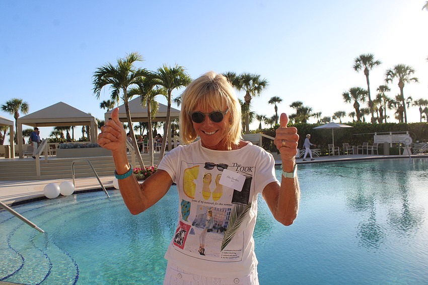 Elsa Bankier gives the thumbs up for the band to kick off the celebration.