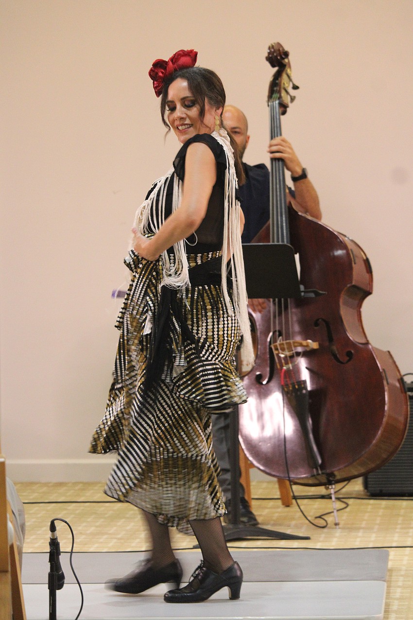 Flamenco dancer Carolina Esparza sets her feet tapping with Los Rumberos on March 15 at The Education Center.