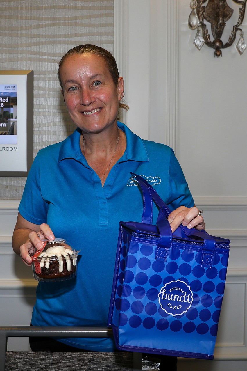 Tamara Murphy serves Nothing Bundt Cakes.