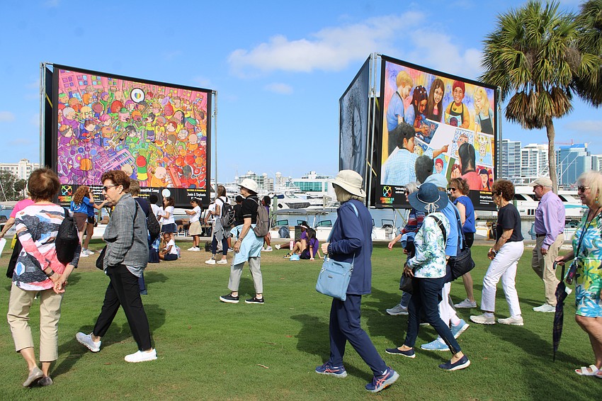 Temple Beth Israel members set out to explore the Embracing Our Differences showcase.