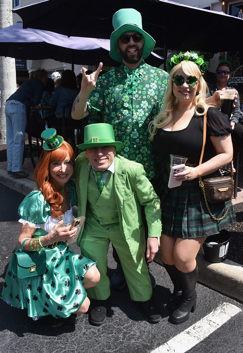 Traci Franklin, Michael Avery, Pete Viagliotti and Allison Viagliotti dress for the occasion on St. Patrick's Day on March 17.