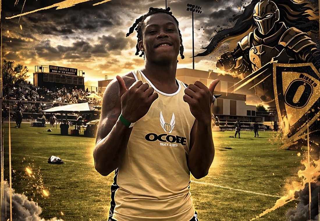 Ocoee High's Hervins Chervil broke the school's long jump record.