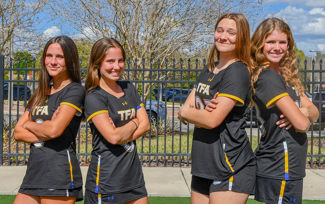 Lily Rumble, Hadley Dixon, Savannah Case and Janie Thorndill are apart of The First Academy girls lacrosse team’s dominating performance this season, which has been at the hands of a group of underclassmen who are leading the way for its future.