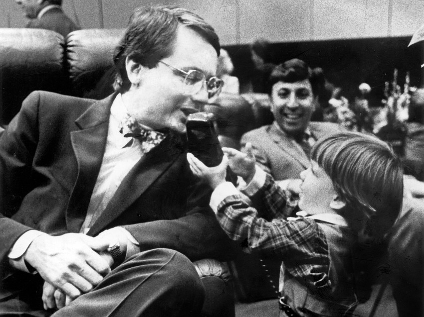 One day when he was a member of the state House of Representatives, Steve Pajcic brought his son, Michael, now his law partner, to work on the House floor in Tallahassee. Tommy Hazouri, the late state representative and Jacksonville mayor, is in the background.