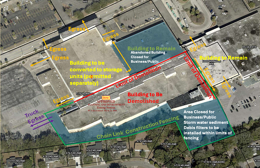 The city issued a permit March 12 for ELEV8 Demolition to raze a building behind the Extra Space Storage at Gateway Town Center.