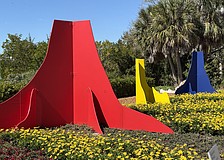 In "Rooted in Nature," a trio of gargantuan sculptures mimic the roots of Selby’s iconic Moreton Bay fig tree.