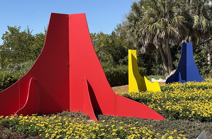 In "Rooted in Nature," a trio of gargantuan sculptures mimic the roots of Selby’s iconic Moreton Bay fig tree.