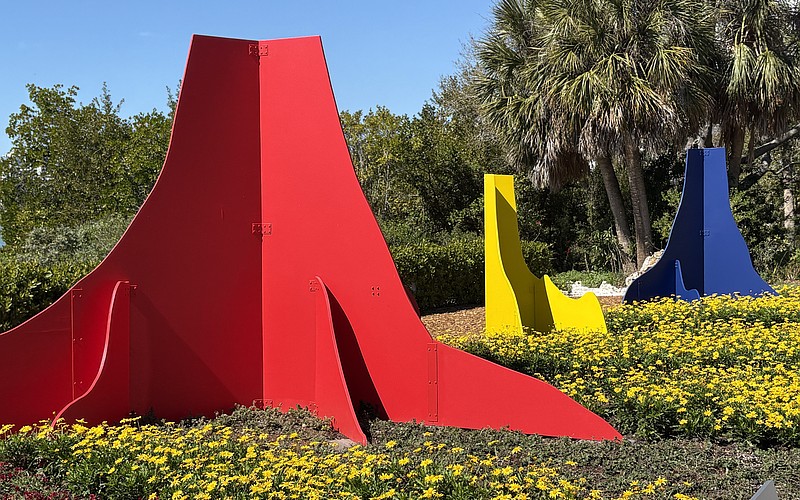 In "Rooted in Nature," a trio of gargantuan sculptures mimic the roots of Selby’s iconic Moreton Bay fig tree.