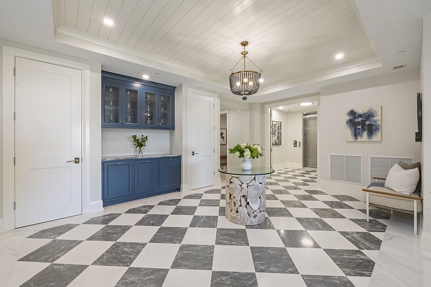A photo of the entryway for the penthouse of the luxury La Pele condominiums in Naples. A photo of the entryway for the penthouse of the luxury La Pele condominiums in Naples.