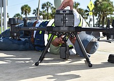 Manatee County staffers flew DJI drones in 2021 to help the town of Longboat Key monitor red tide blooms in the gulf.