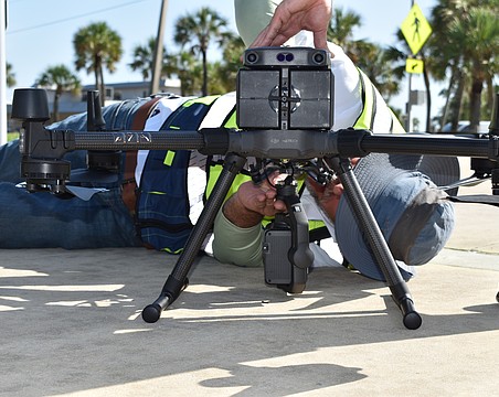 Manatee County staffers flew DJI drones in 2021 to help the town of Longboat Key monitor red tide blooms in the gulf.