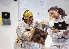 Christina Mei Chen and Dekyi Ronge discover a novel way of increasing their bee population in Urbanite Theatre's "The Apiary."