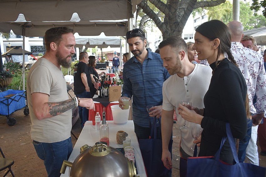 Michael McDaniel talks with Will Chase, Scott Lamb and Rebecca Lawson