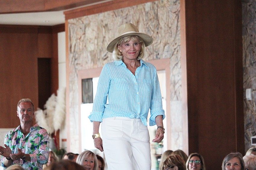 Debbie Grob walks the runway with confidence in her springwear.