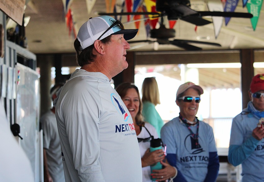 Scott Herman, founder and executive director of Spectrum Sailing, gives a rundown of how the first Next Tack regatta would go. The race day wrapped up the 8-week youth peer training program with Sarasota Youth Sailing and Sarasota Sailing Squadron.