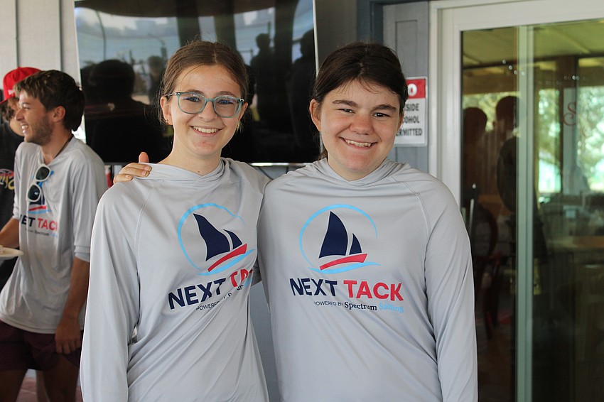 Youth mentor Rachel Ady and mentee Madison Kueter, both 17 years old, get ready to put the skills they built over the past eight weeks to the test at the first Next Tack regatta on March 21 on Sarasota Bay. They both said they appreciated getting to make new friends through the youth sailing program.