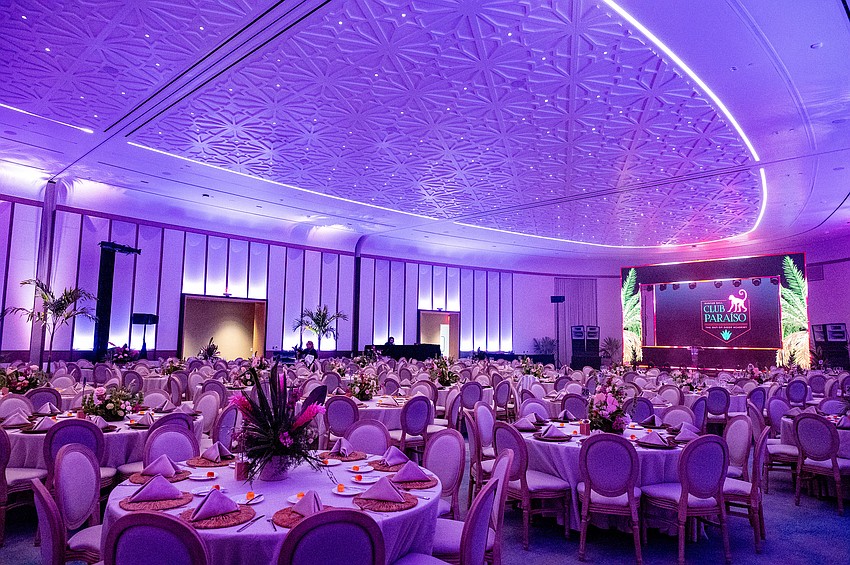 The dining room is set for dinner.