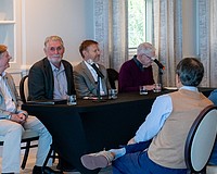 From left to right: Sarasota County Commissioner Mark Smith, Gulf Coast Community Foundation Senior Vice President Jon Thaxton and One Stop Housing CEO Mark Vengroff made up a panel hosted by Miracle on the Key Thursday, March 19 on the subject of affordable housing.