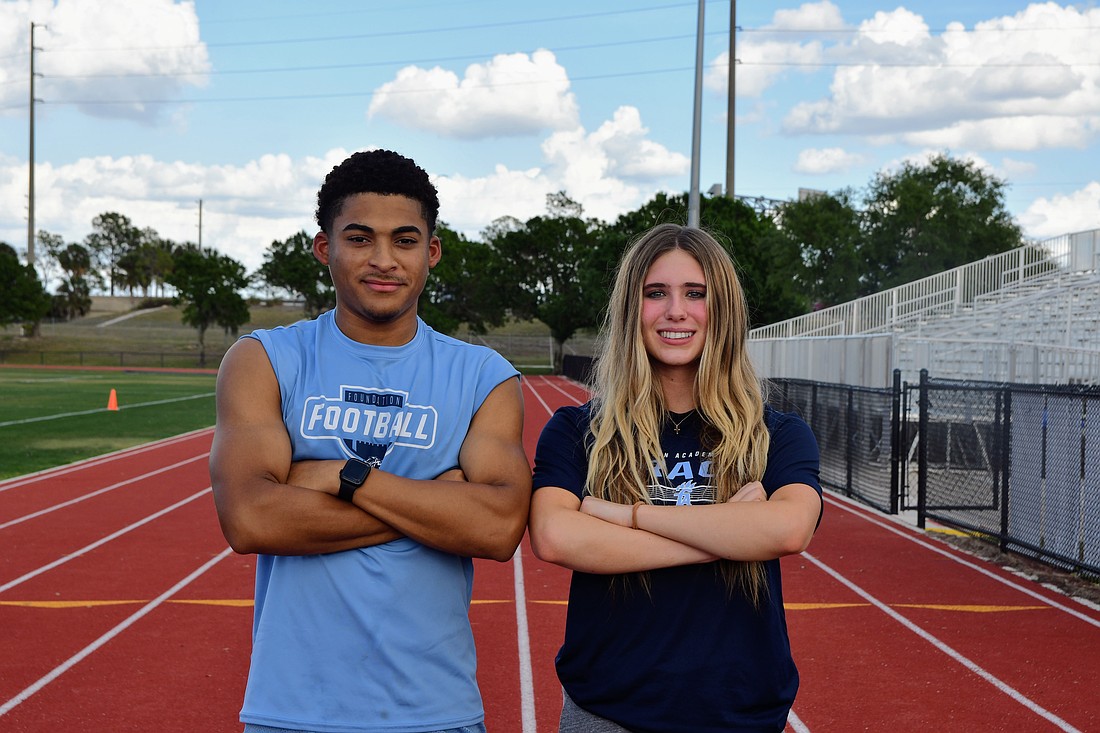 Noah McMullen and Lee Peters had different pathways into Foundation Academy’s track team, but through dedication and training, they have found success for themselves from the first go.