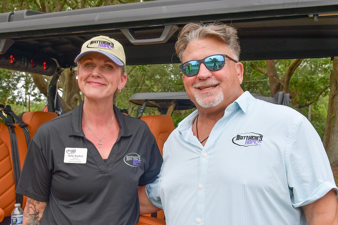 Matthew’s Hope President and Executive Director Shelley Bradford and founder and CEO Scott Billue use fundraisers such as Giving on the Green to help support the nonprofit’s mission to 
support the mental and physical aspects of the life of a person experiencing homelessness.