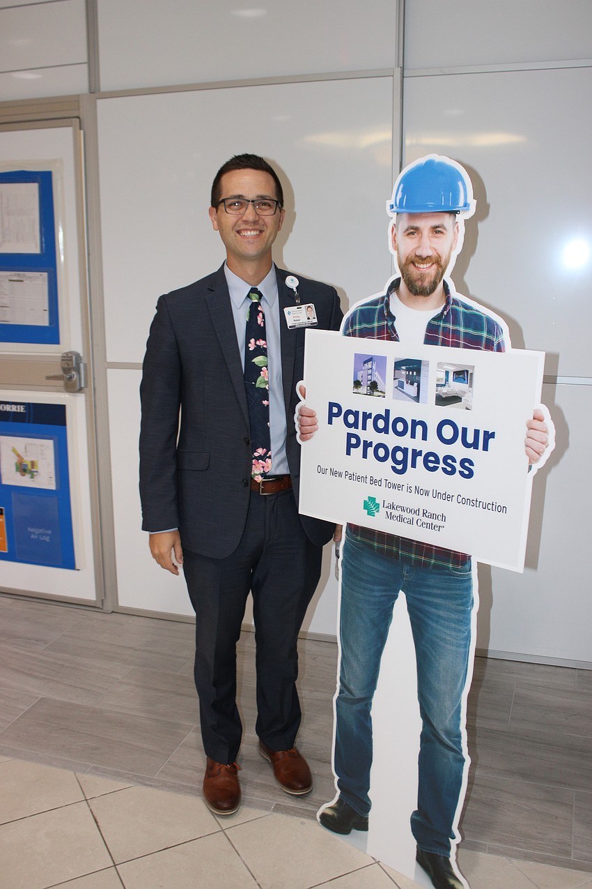 The buddy of Acting CEO Philip Reber will be removed from Lakewood Ranch Medical Center's hallways now that the tower addition is complete.
