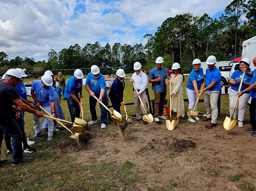 Lifecoast Church celebrates the groundbreaking for their new building on Sunday, March 15. Photo courtesy of the Flagler County Sheriff's Office/Facebook