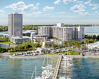 A conceptual rendering of the planned expansion of Plymouth Harbor. The new residential tower is at the right.