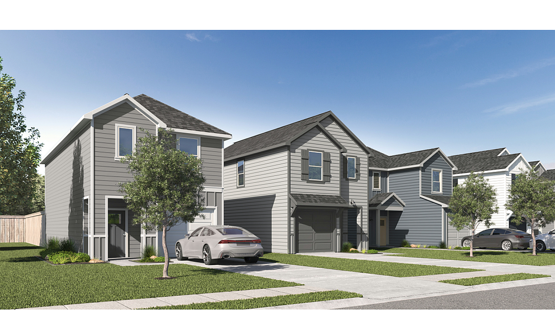 A street view rendering of the proposed single family homes for Phase 6 of the Sawmill Branch development. Courtesy Palm Coast
