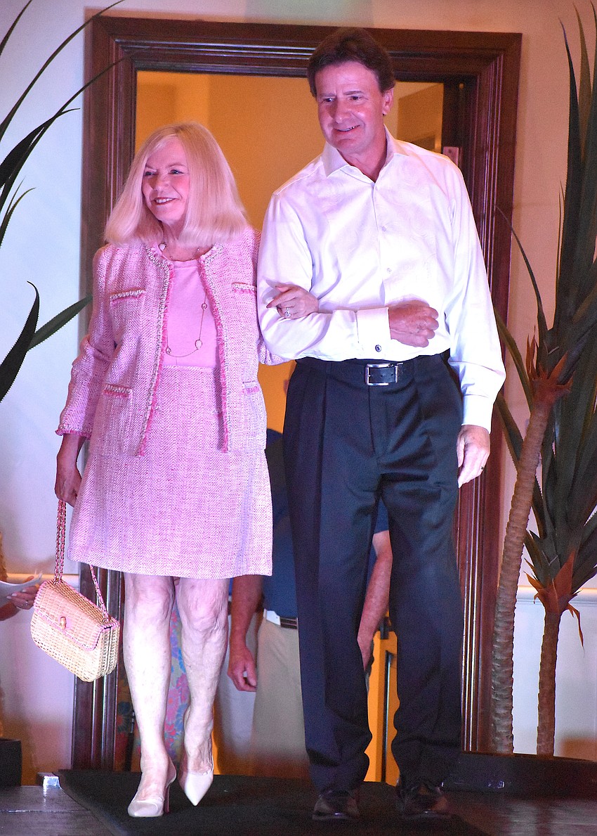 Jan Doench, wearing a look by J. McLaughlin and escorted by Bart Schubert, has been a member of the University Park Women's Club for all 25 years and served as president from 2007 to 2008.