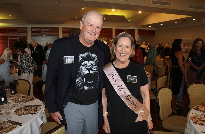 Together, John and Shannon Barton make the "Roaring '20s" at the Great Gatsby-themed annual dinner for members of the Friars Club. Attendees shared their favorite memories from the season and gave out awards at the March 24 celebration at the Harbourside Ballroom.