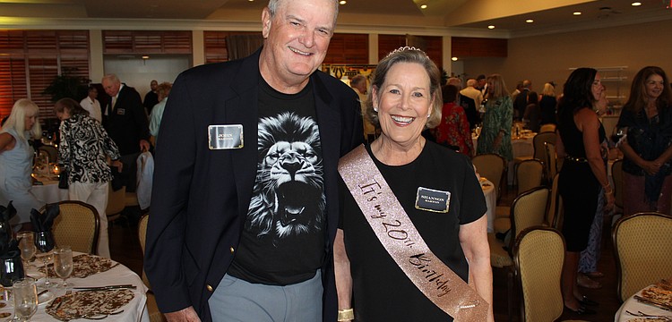 Together, John and Shannon Barton make the "Roaring '20s" at the Great Gatsby-themed annual dinner for members of the Friars Club. Attendees shared their favorite memories from the season and gave out awards at the March 24 celebration at the Harbourside Ballroom.