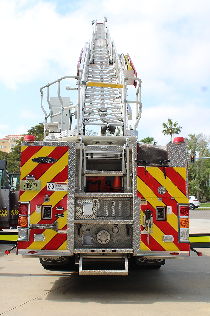 Station 92 deployed the fire engine ladder while showcasing the fleet at the Longboat Key Fire Rescue open house on March 25.