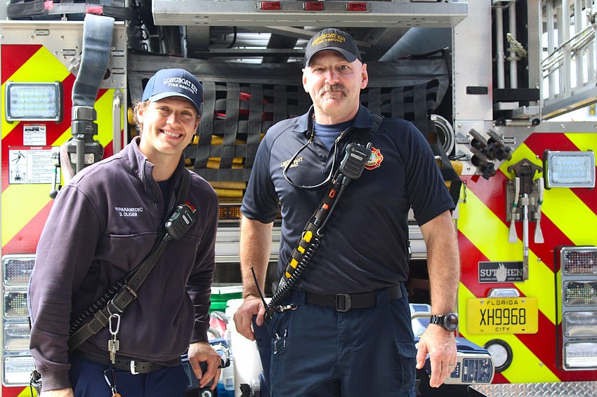 Firefighter/paramedic David Oliger and Lt. Tim Haas