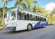Once a bus is loaded with office supplies, it will deliver them to county staffers.