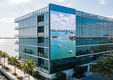 A test building in San Diego demonstrates the see-through technology. Sarasota’s proposal would be nearly seven times higher and covered in video panels.