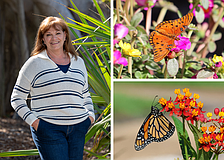 Garden Club President Melanie Dale helps lead efforts to beautify and support the Longboat Key community. Butterflies visit flowering plants cultivated to support pollinators, reflecting the club's focus on sustainable, Florida-friendly landscapes.