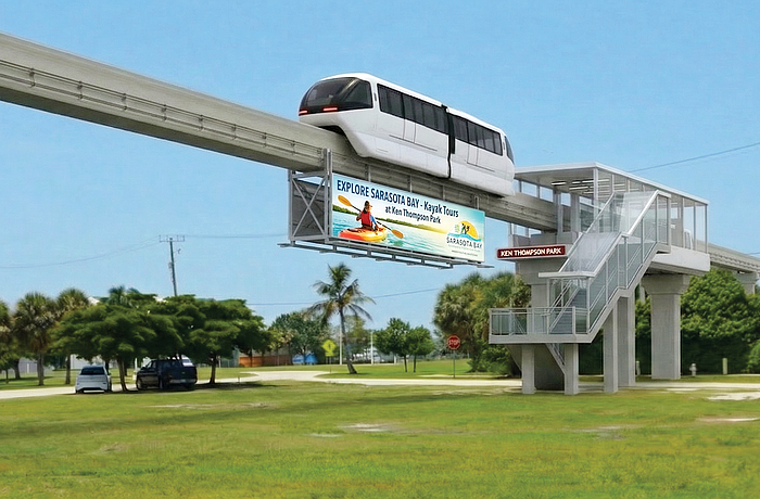 Billboards to help finance the monorail plan will focus on activities and products most likely to be of interest to riders, such as eco-tourism destinations.