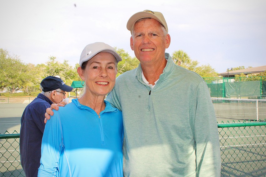Longboat Key Tennis Center manager Kay Thayer and The Friends of Tennis, Inc. President Ron Watts thank players for making it an excellent season of playing and personal growth.