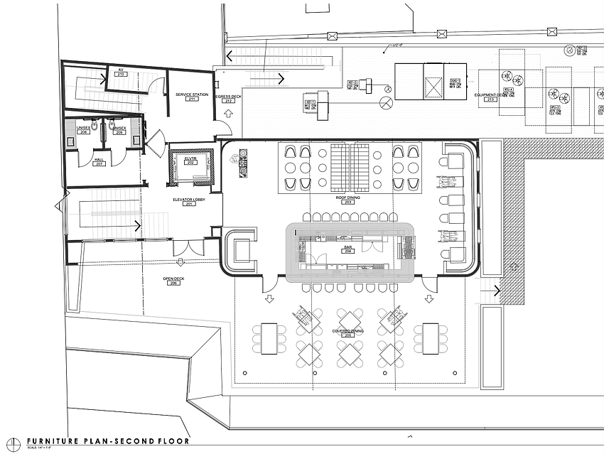 Plans for the second floor of Grafton & Fleck’s Steakhouse, a new concept from Northeast Florida restaurateurs Jeff McCusker and Bob Fleckenstein. The restaurant is planned at the site of the former Ragtime Tavern in Atlantic Beach.