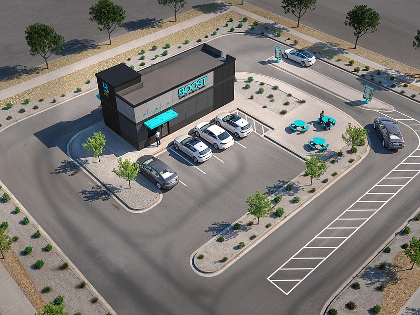 Like many drive-thru kiosks, Boost Coffee & Energy favors a 600- to 800-square-foot modular unit with a dual-lane drive-thru design. A corporate presentation shows that preferred site specifications are outparcels from 12,000 square feet to a half-acre. Like many drive-thru kiosks, Boost Coffee & Energy favors a 600- to 800-square-foot modular unit with a dual-lane drive-thru design. A corporate presentation shows that preferred site specifications are outparcels from 12,000 square feet to a half-acre.